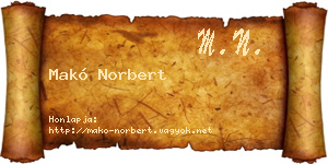 Makó Norbert névjegykártya